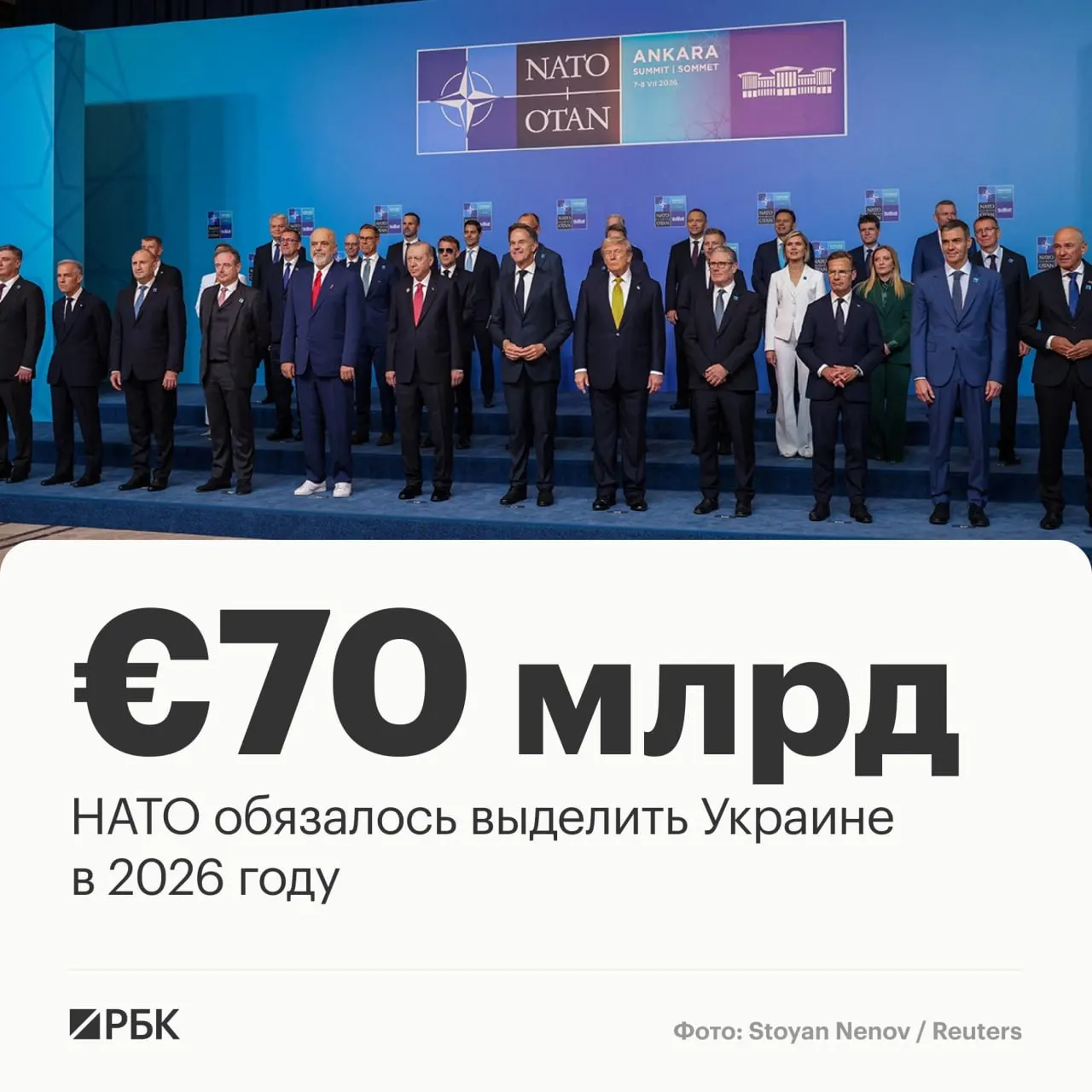 Альянс принял декларацию саммита в Анкаре: выделение €70 млрд, подтверждение уровня финансирования к 2027 году и подтверждение непоколебимой поддержки суверенитета Украины.