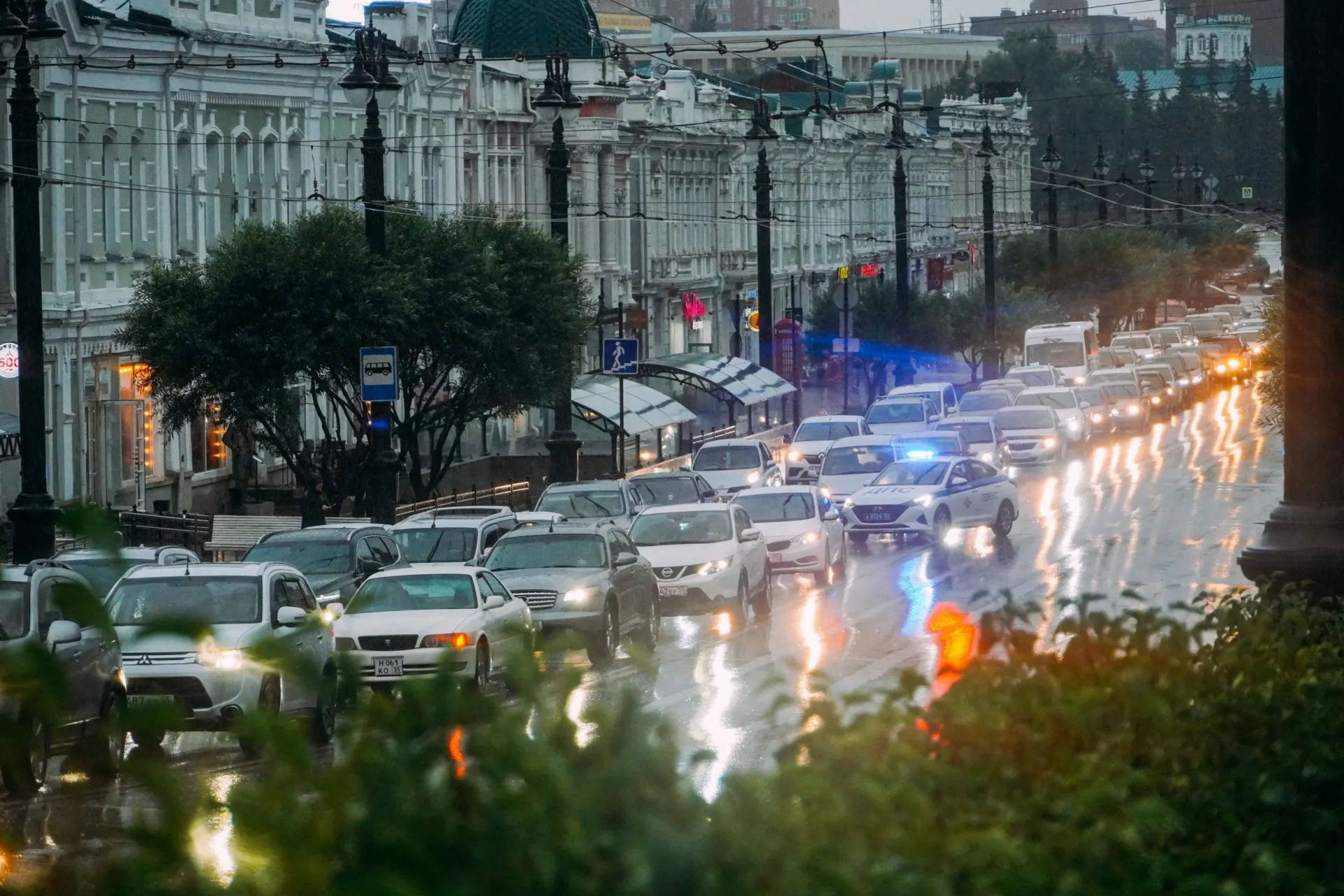 Пробки на&nbsp;дорогах Воронежа из‑за&nbsp;дождя и&nbsp;ДТП